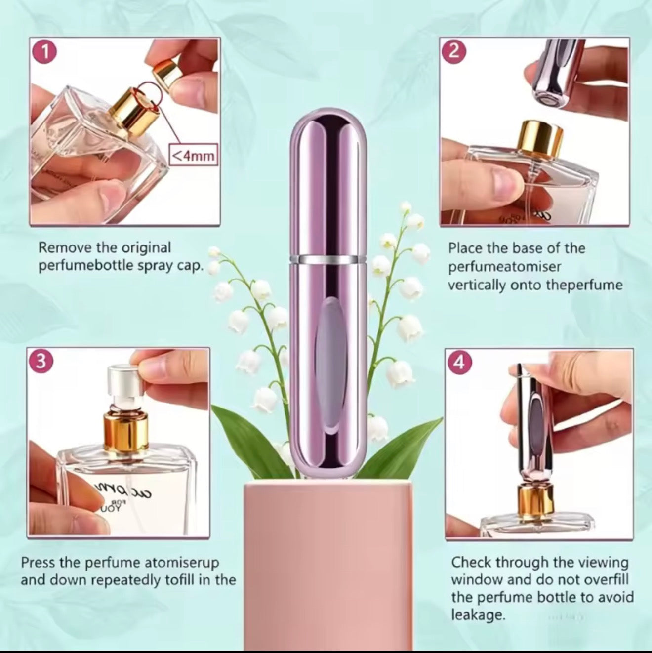 Sleek Refillable Perfume Atomizer: Your Signature Scent, Always With You